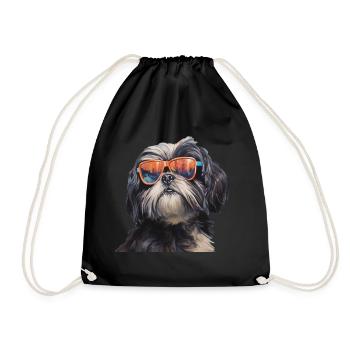 Shih Tzu Cool - Shih Tzu Hund - Turnbeutel - Schwarz - Vorne