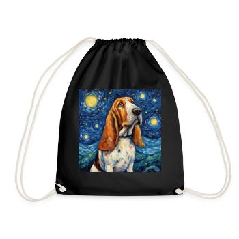 Basset Hound Sternennacht - Turnbeutel - Schwarz - Vorne