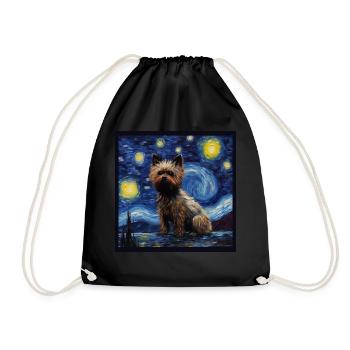 Cairn Terrier Nuit étoilée - Sac de sport léger - noir - Devant
