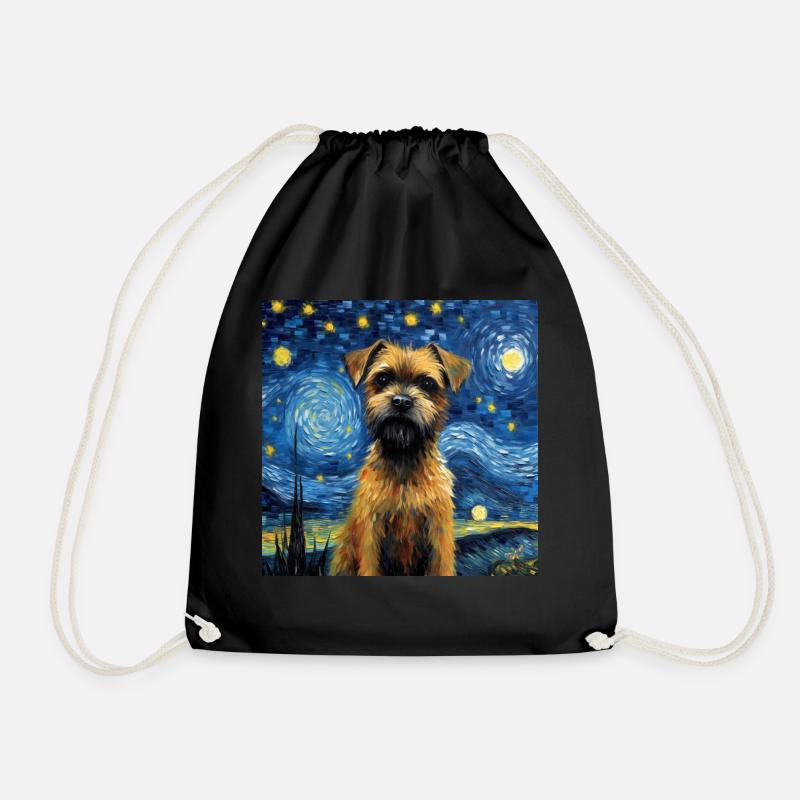 Border Terrier Sternennacht - Turnbeutel - Schwarz