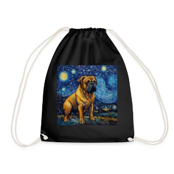 Bullmastiff Starry Night - Drawstring Bag - black - Front