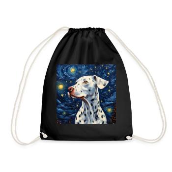 Dalmatian Starry Night - Drawstring Bag - black - Front