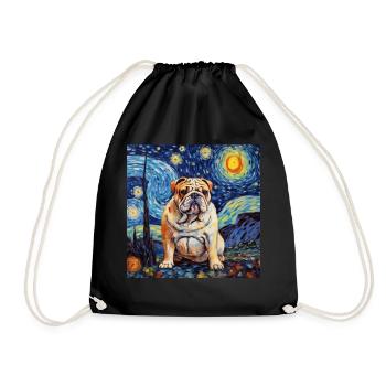 English Bulldog Sternennacht - Turnbeutel - Schwarz - Vorne