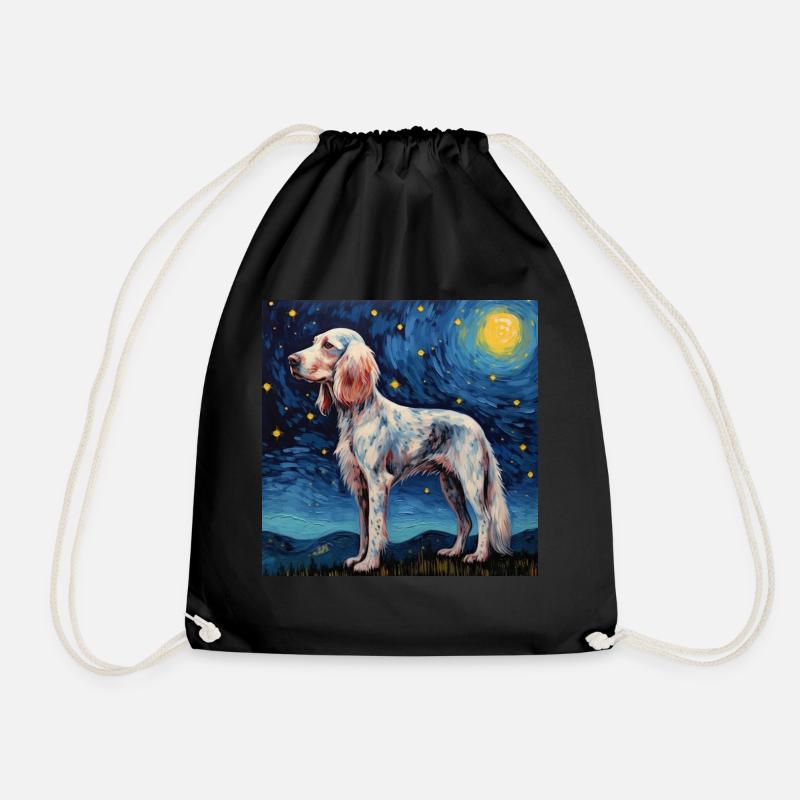 English Setter Sternennacht - Turnbeutel - Schwarz
