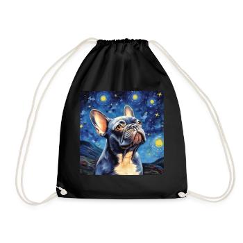 Bouledogue français Nuit étoilée - Sac de sport léger - noir - Devant