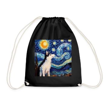Husky Starry Night - Drawstring Bag - black - Front