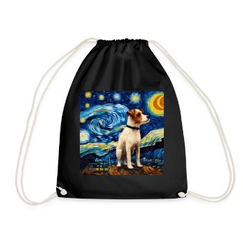 Jack Russell Terrier Sternennacht - Turnbeutel - Schwarz - Vorne