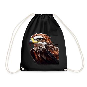 Powerful Eagle Head - Drawstring Bag - black - Front