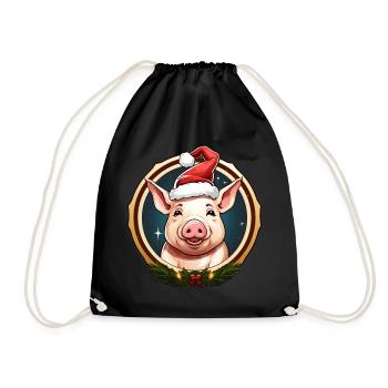 Noël cochon - Sac de sport léger - noir - Devant