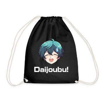Nervous Anime Emoji Daijoubu! - Anime Shirt - Drawstring Bag - black - Front