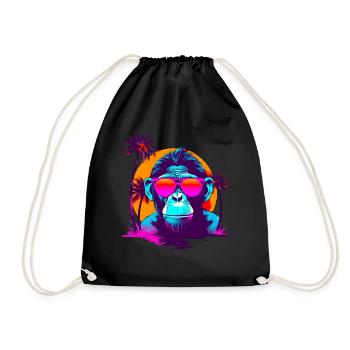 CoolChimpSunglassesRetroSunset - Turnbeutel - Schwarz - Vorne