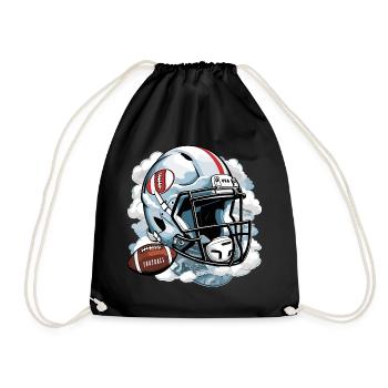 American Football - Turnbeutel - Schwarz - Vorne
