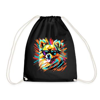 Pomeranian - Drawstring Bag - black - Front