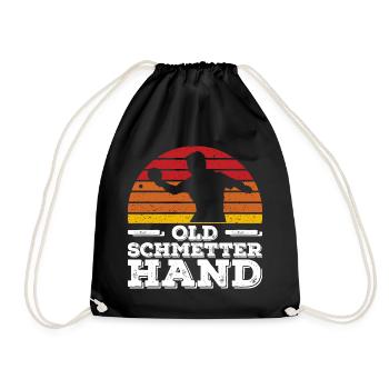 Joueur de tennis de table vieux smash main dictant - Sac de sport léger - noir - Devant