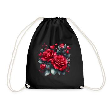 Roses Rouge Amour Cadeau St Valentin Couple - Sac de sport léger - noir - Devant
