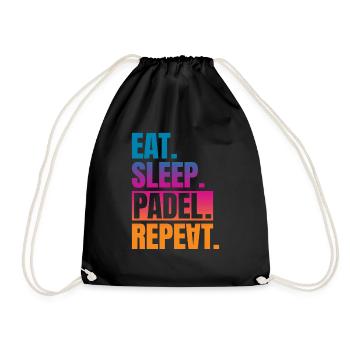 Eat Sleep Padel Repeat - Turnbeutel - Schwarz - Vorne
