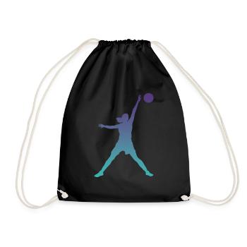 Basketball Mädchen - Turnbeutel - Schwarz - Vorne