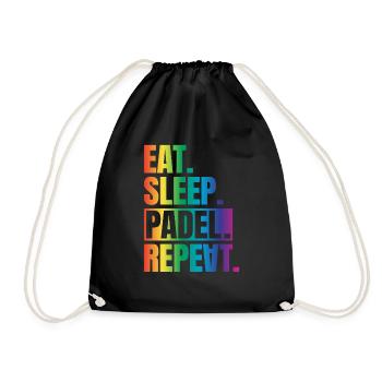 Eat Sleep Padel Repeat - Turnbeutel - Schwarz - Vorne