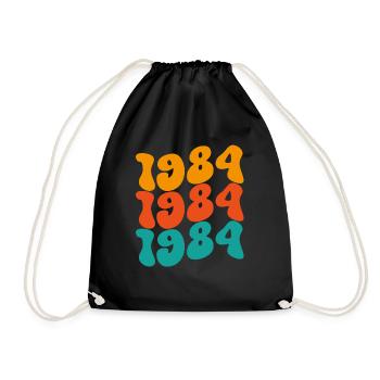 1984 40th Birthday - Drawstring Bag - black - Front