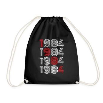 1984 Vintage Vintage Birthday Gift - Drawstring Bag - black - Front