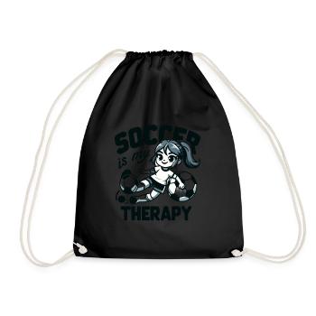 Soccer Is My Therapy - Soccer Girl Passion - Drawstring Bag - black - Front