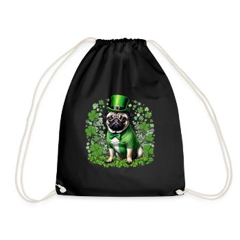 Fête de la Saint-Patrick Carlin I Chiot lutin vert - Sac de sport léger - noir - Devant