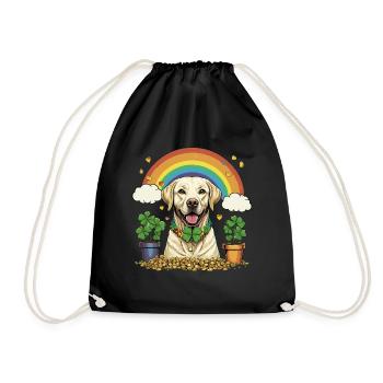 Clover St. Patrick's Day Labrador - Turnbeutel - Schwarz - Vorne
