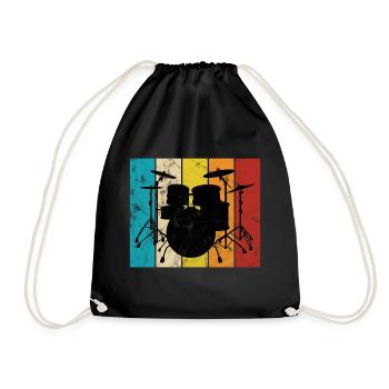 Drummer Drummer Drum Gift - Drawstring Bag - black - Front