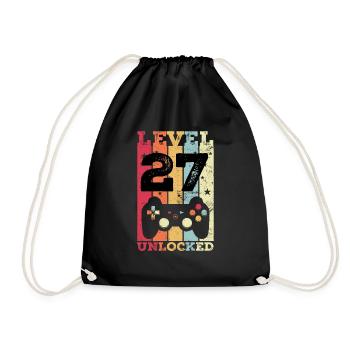 27th Birthday Gamer - Drawstring Bag - black - Front