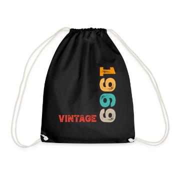 1969 Vintage Vintage Birthday Gift - Drawstring Bag - black - Front
