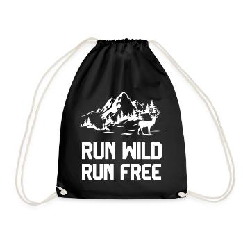 Trail Running - Run Wild, Run Free - Drawstring Bag - black - Front