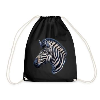 Zebra - Turnbeutel - Schwarz - Vorne