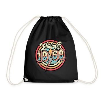 1969 Vintage Vintage Birthday Gift - Drawstring Bag - black - Front