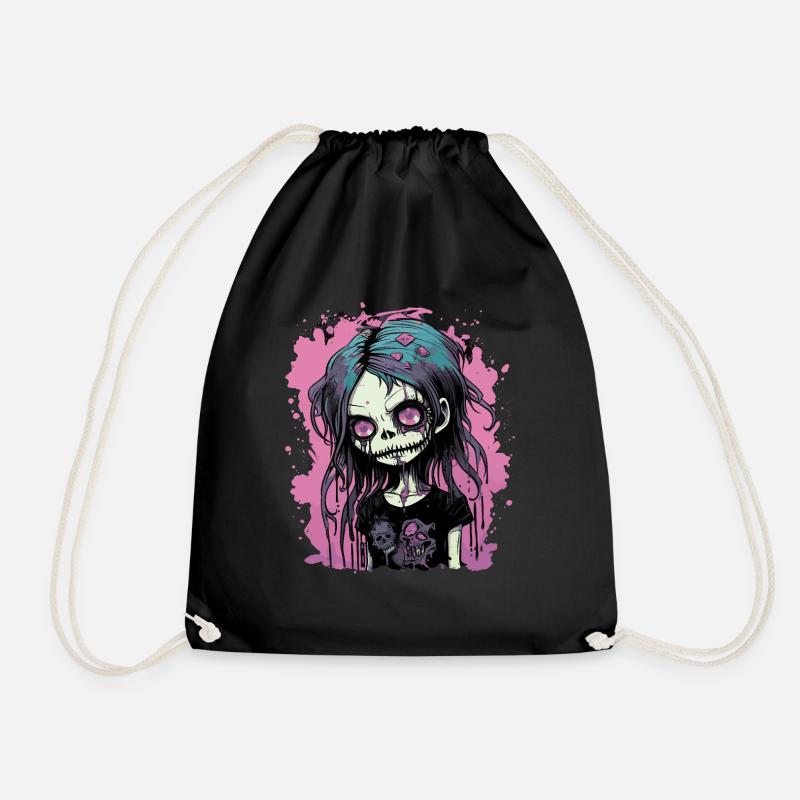 Zombie Emo Girl - Turnbeutel - Schwarz