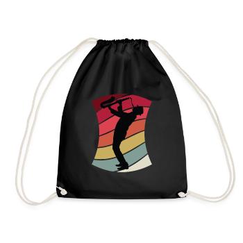 Jazz Saxophones Retro - Drawstring Bag - black - Front