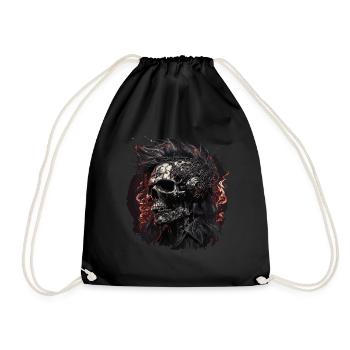 Cyborg Zombie Skull Disc Jockey - Drawstring Bag - black - Front