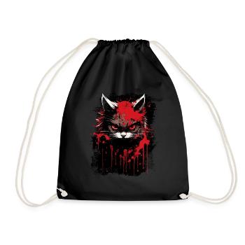 Le chat est de mauvaise humeur - Sac de sport léger - noir - Devant