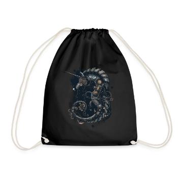 Hippocampe steampunk - Sac de sport léger - noir - Devant