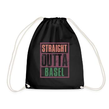 Straight outta Basel - Drawstring Bag - black - Front