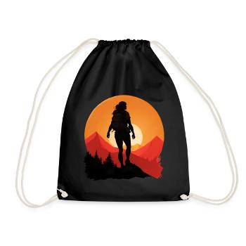 Hiking Hiking Female Woman - Drawstring Bag - black - Front