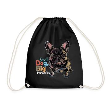 Bouledogue français mignon - Sac de sport léger - noir - Devant