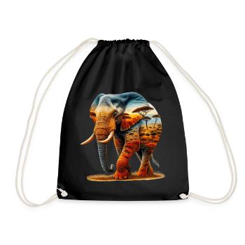Éléphant - Sac de sport léger - noir - Devant