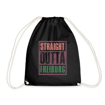 Straight outta Freiburg - Drawstring Bag - black - Front