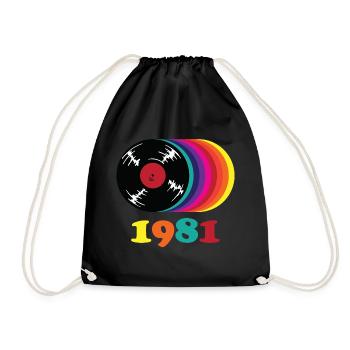 Vintage 1981 - Drawstring Bag - black - Front