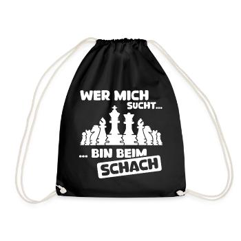 Schach lustige Sprüche bin beim Schachspielen icon - Turnbeutel - Schwarz - Vorne