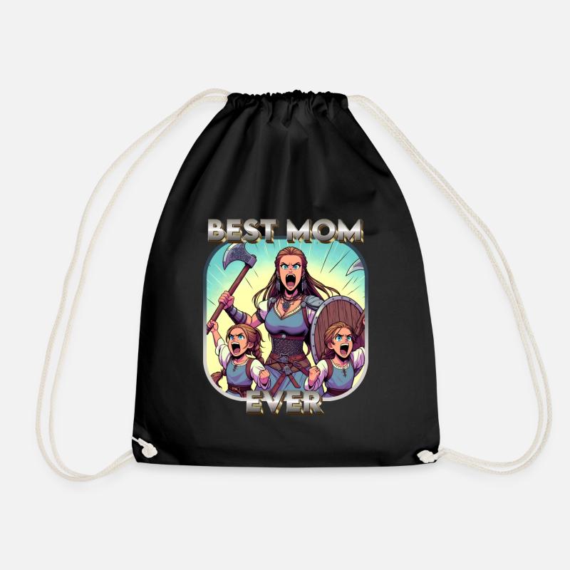 Best Mom Ever - Drawstring Bag - black