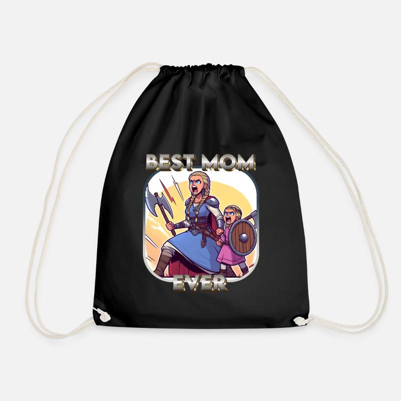 Best Mom Ever - Drawstring Bag - black