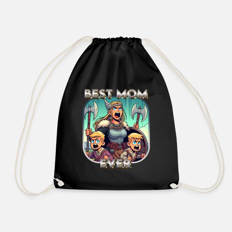 Best Mom Ever - Drawstring Bag - black