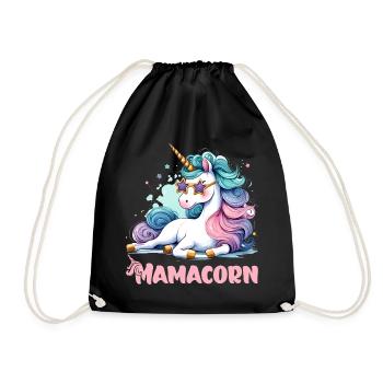 Mamacorn: Magisch & Einzigartig - Turnbeutel - Schwarz - Vorne