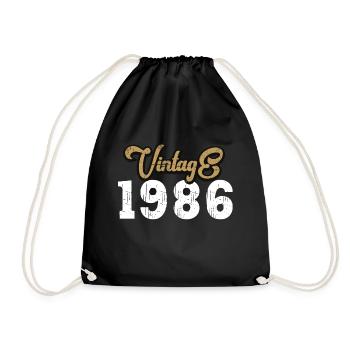 1986 Vintage - Drawstring Bag - black - Front